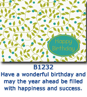 B1232 Vines Birthday Card